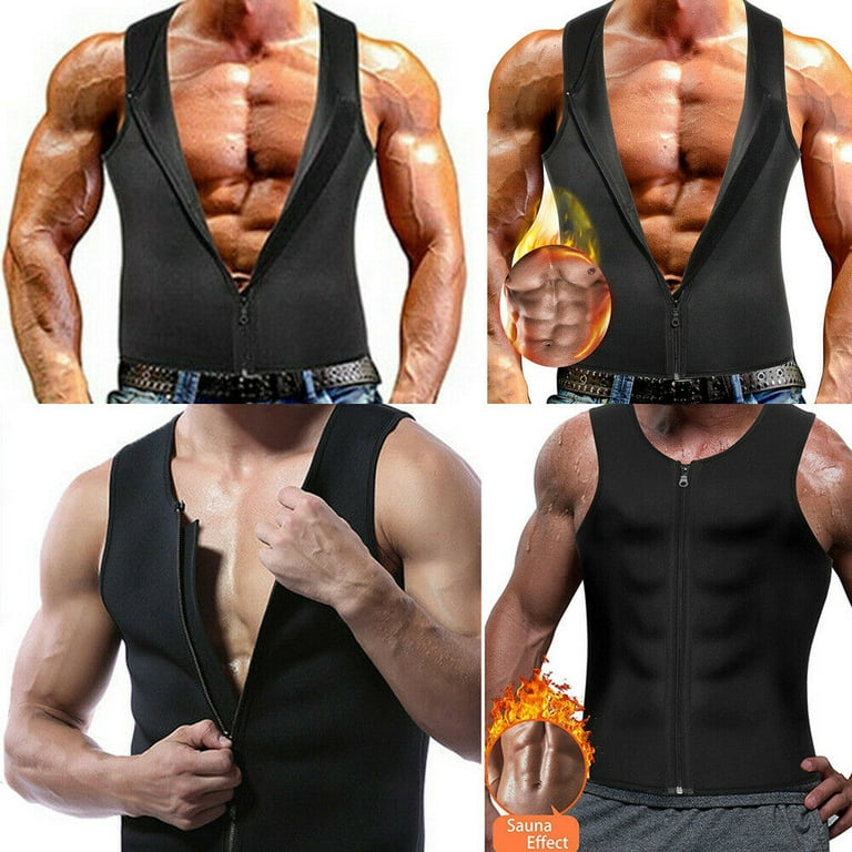 Mens Neoprene Sauna Thermo Sweat Body Shaper Waist Trainer Gym Slim Corset Vest 